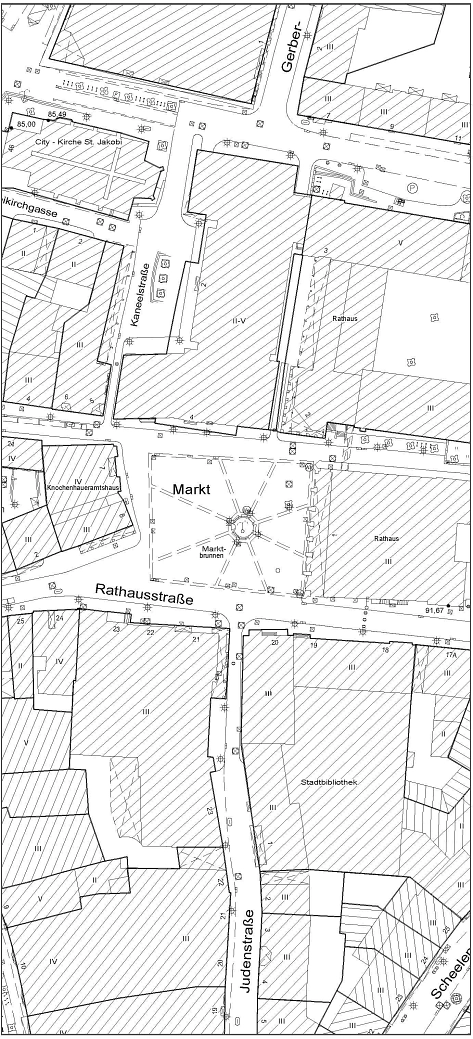 Stadtgrundkarte im Maßstab 1:500 (Ausschnitt)