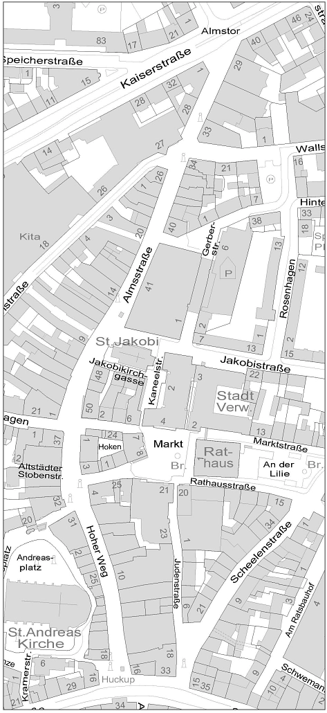 Stadtkarte im Maßstab 1:5.000 (Ausschnitt)